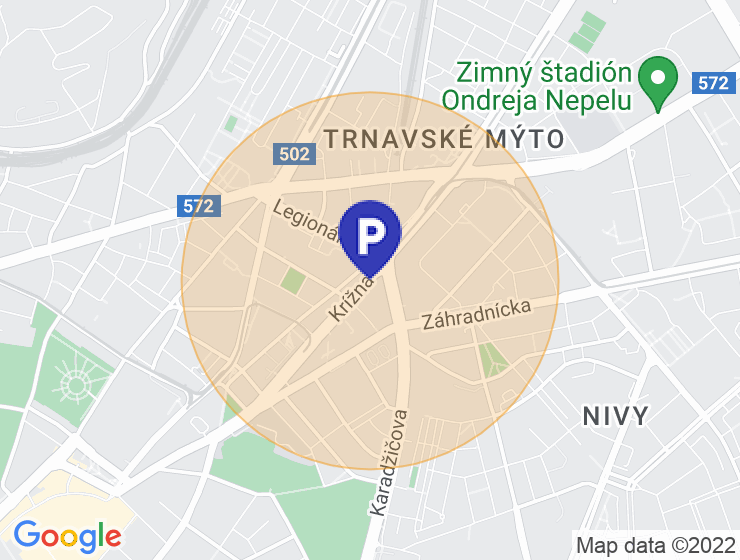 Parkovanie v okolí Krížnej v Bratislave