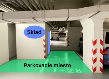 Podzemné garážové státie + sklad – 3 min pešo od Hlavnej stanice