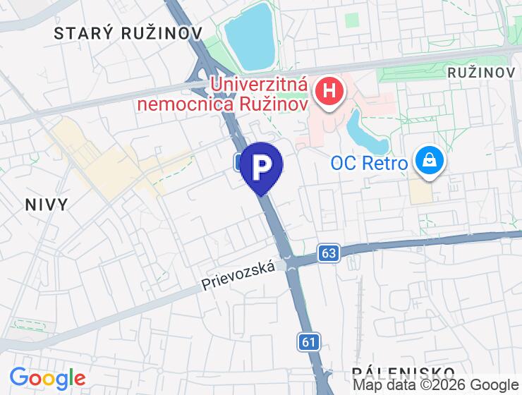 Podzemné parkovacie miesto na prenájom v Tri Veže, Bajkalská