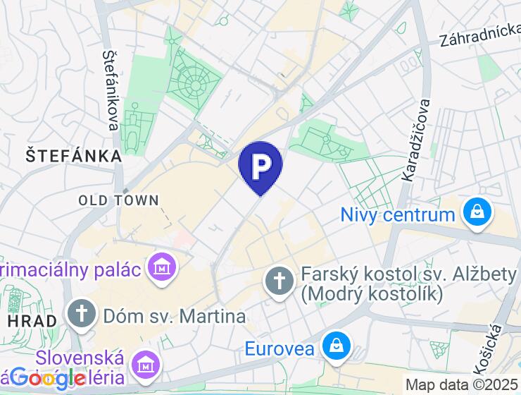 Prenájom garáže s elektrinou na Špitálskej ulici v Bratislave