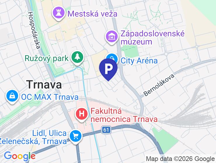 Prenájom garáže v Trnave s prístupom k vode a elektrine