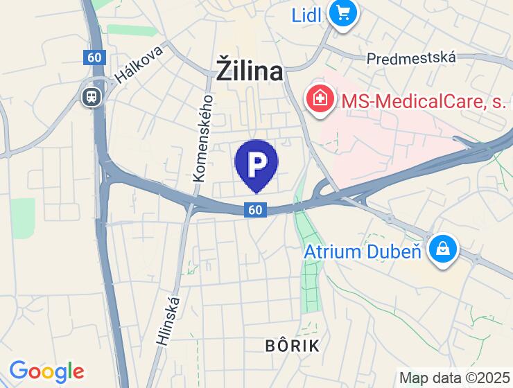 Prenájom parkovacích miest v centre Žiliny na Bulvári