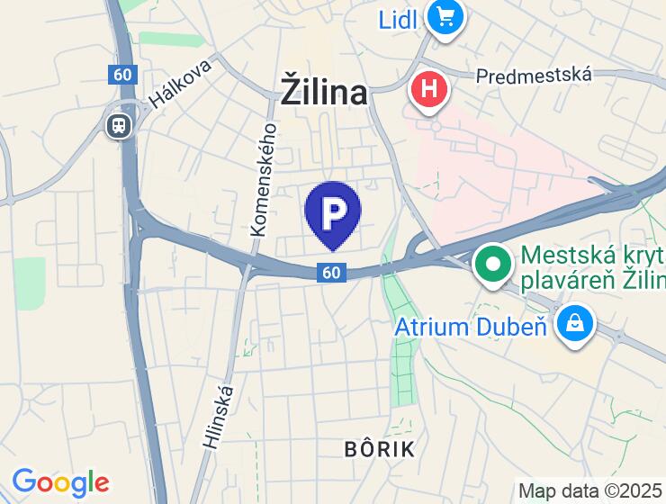 Prenájom parkovacích miest v centre Žiliny na Bulvári a Hálkovej ulici