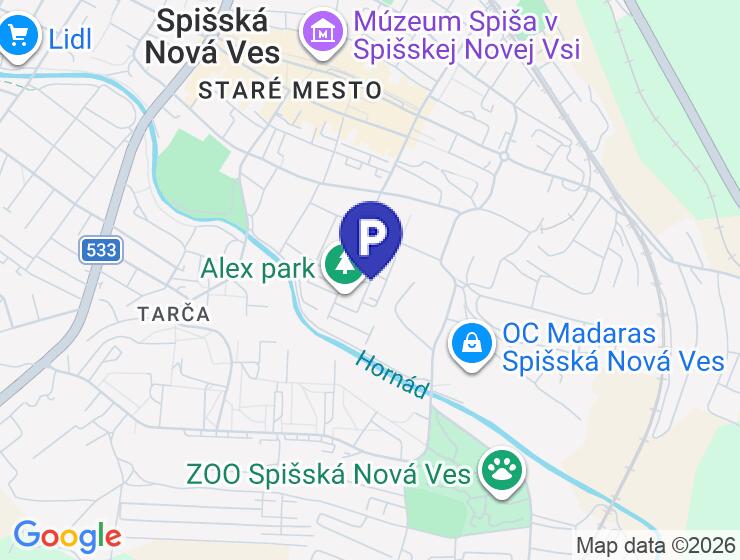 Prenájom parkovacieho miesta na Námestí Iglovia, Spišská Nová Ves