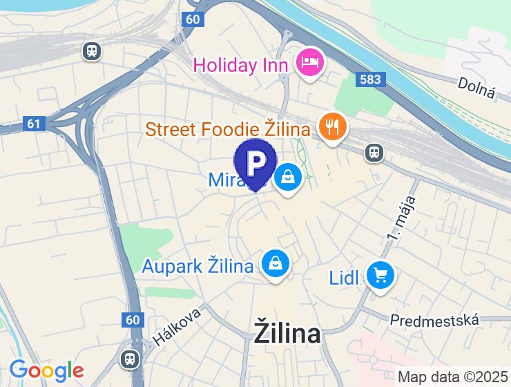 Prenájom parkovacieho miesta v centre Žiliny na J. M. Hurbana