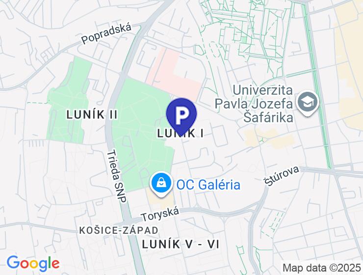 Prenájom parkovacieho miesta v garážovom dome na Považskej 40, Košice