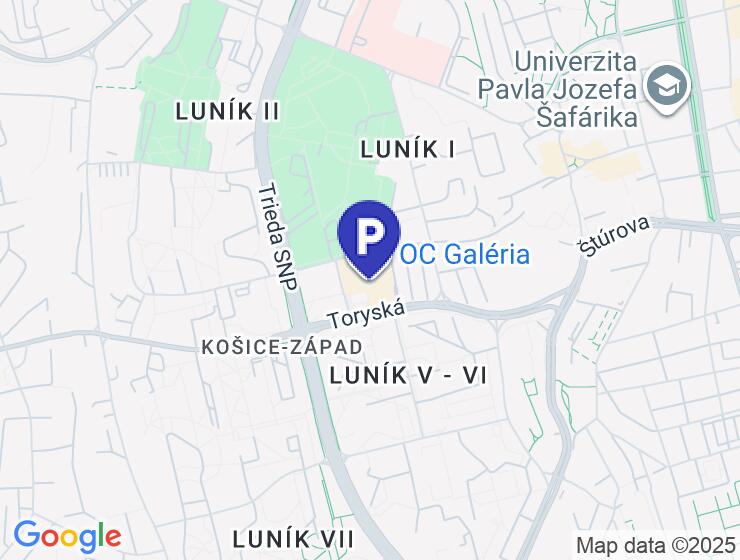 Prenájom parkovacieho miesta v garážovom dome pri Galérii