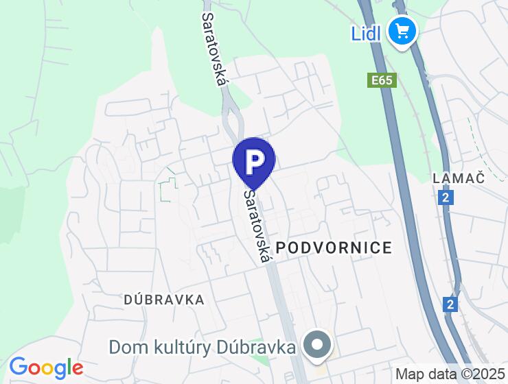 Prenájom parkovacieho miesta v hromadnej garáži na Saratovskej ulici v Bratislave