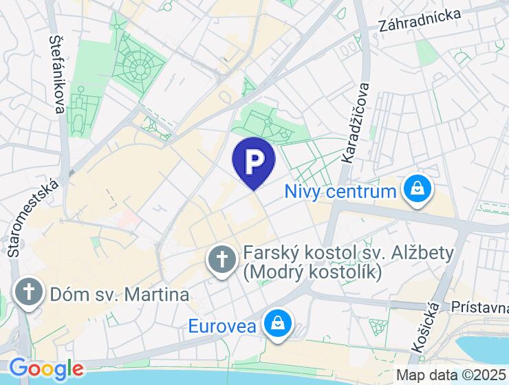 Prenájom parkovacieho miesta v podzemnej garáži na Cintorínskej ulici