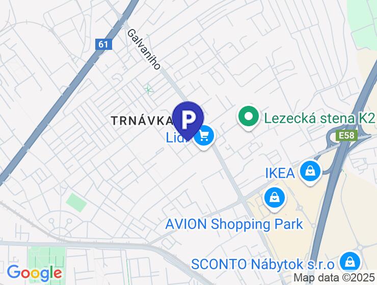 Prenajom parkovacieho miesta, Galvaniho, BA