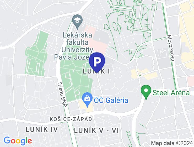 Prenájom parkovacieho státia, Košice - Západ, ul. Považská, Galeria City