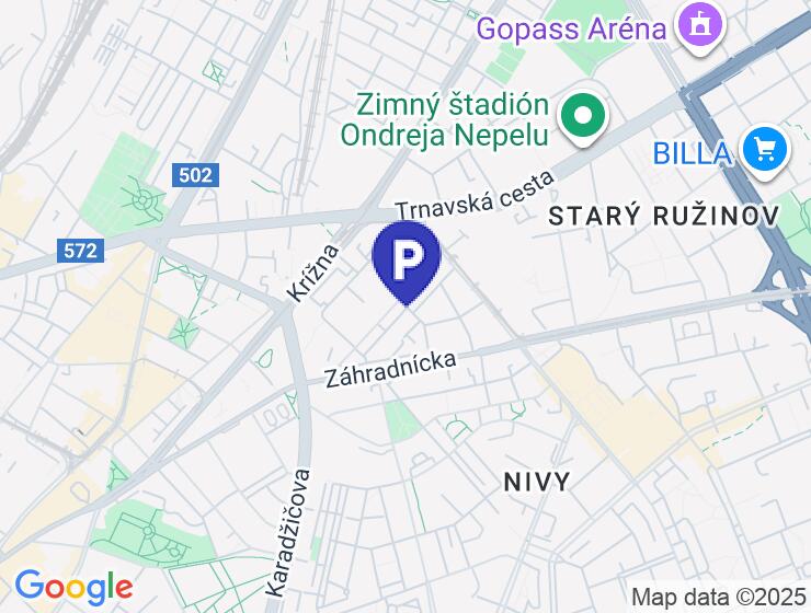 Prenájom podzemného parkovacieho miesta v polyfunkčnom objekte Meinl Residence, Ružinov