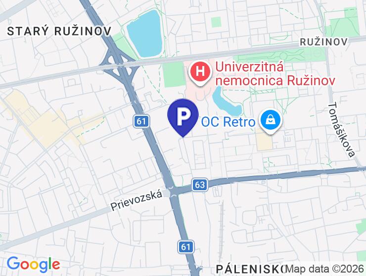 Prenájom samostatnej garáže 19 m² na Pažitkovej ulici v Ružinove