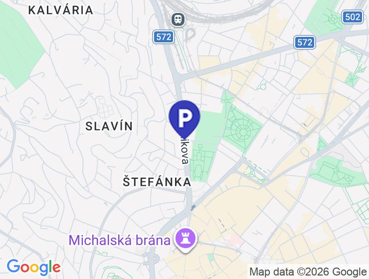 Prenájom stráženého parkovacieho miesta na Štefánikovej ulici v Bratislave