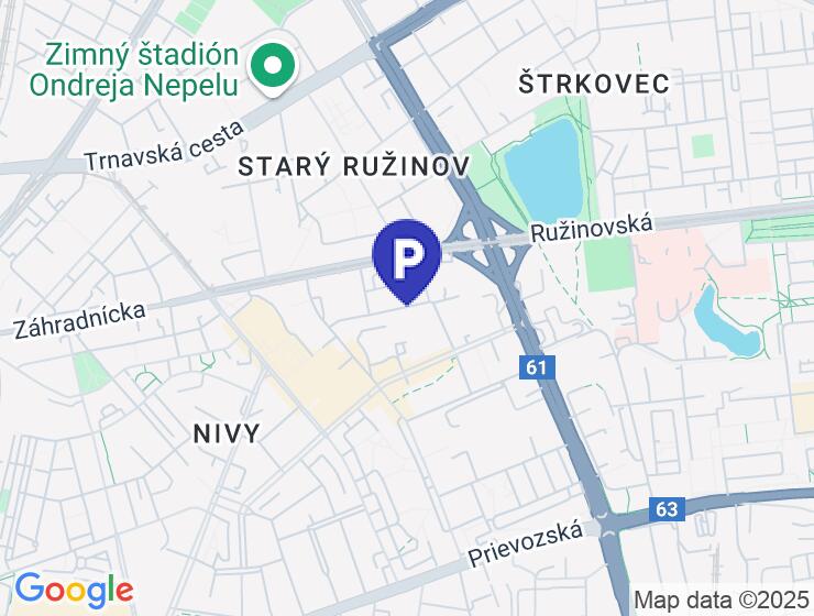 Prenájom vnútorného parkovacieho miesta v Bratislave Ružinove