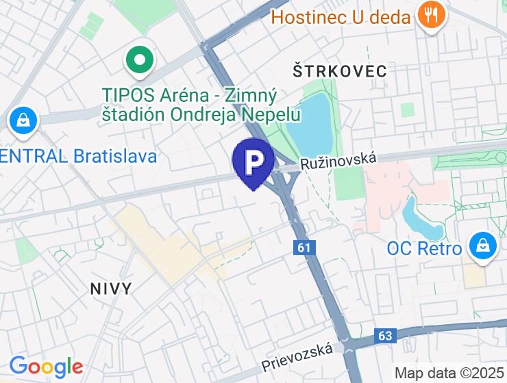 Prenájom vnútorného parkovacieho miesta v Ružinove