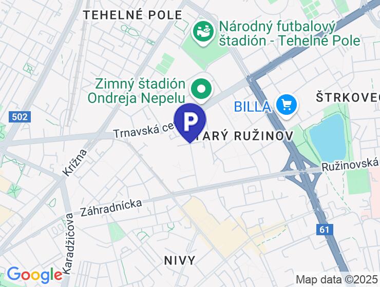 Prenájom vnútorného parkovacieho státia na Jégeho ulici v BA 2