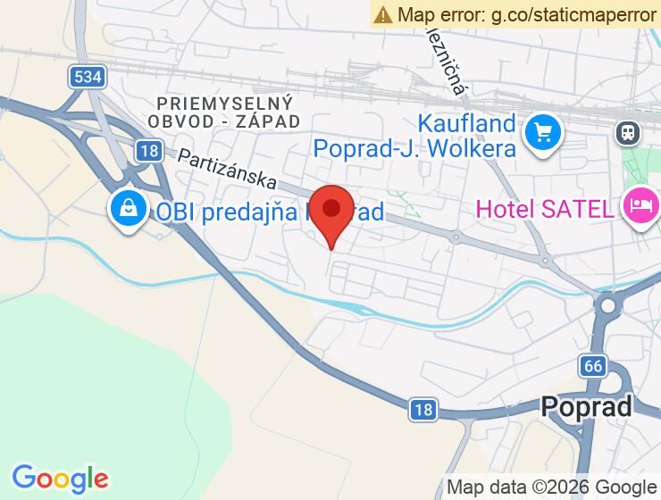 Prenájom vonkajšieho parkovacieho státia 12 m2 v Poprade