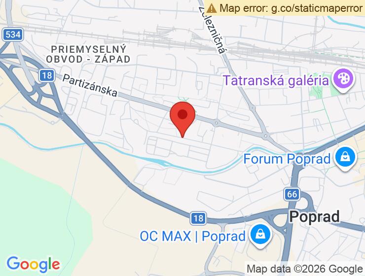Prenájom vonkajšieho parkovacieho státia 12 m2 v Poprade
