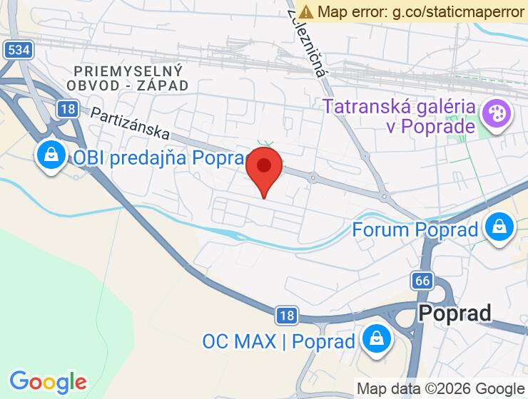 Prenájom vonkajšieho parkovacieho státia 12 m2 v Poprade