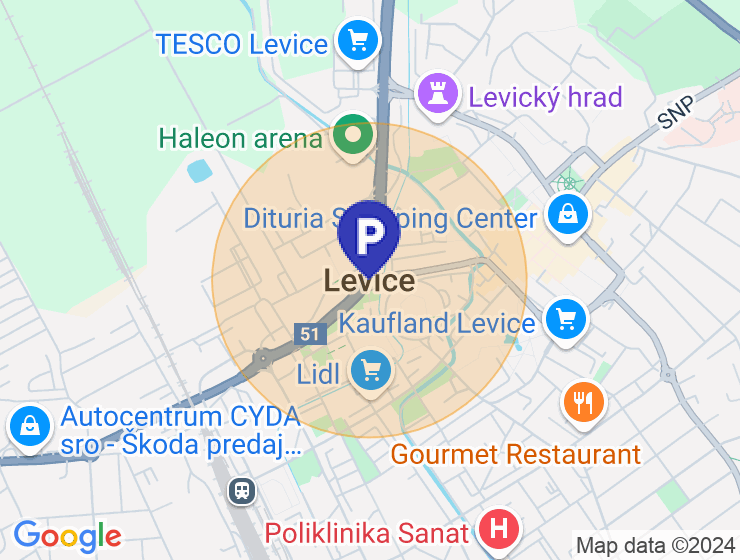 Priestor na prenájom s parkovaním v Leviciach