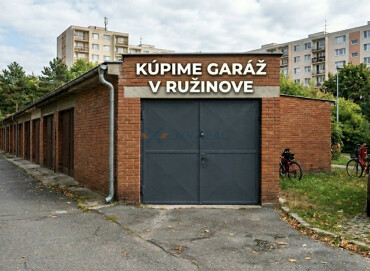 Hľadáme garáž na predaj v Ružinove pre hotovostného klienta