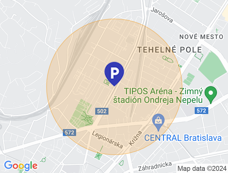 Račianske mýto - dlhodobý prenájom parkovania