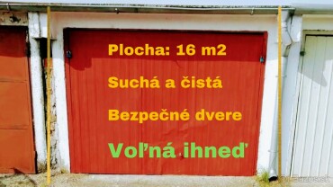 Prenájom garáže v Trebišove – Vojenské Lúčky, ideálna na parkovanie