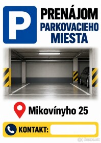 Prenájom parkovacích miest v podzemnej garáži