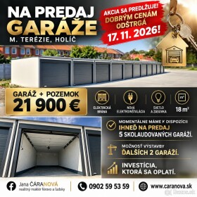 Nová garáž s pozemkom a elektrinou v Holíči za 21 900 €