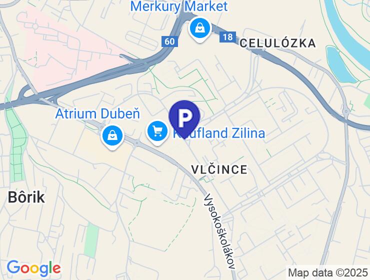 Vonkajšie parkovacie miesto na Ochodnej ulici