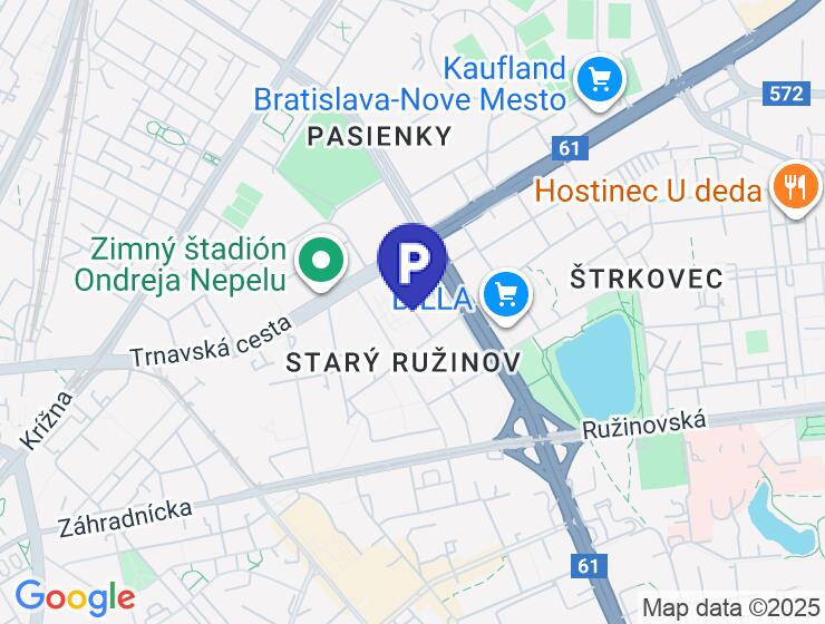 Vonkajšie parkovacie miesto na Ondavskej ulici v Ružinove