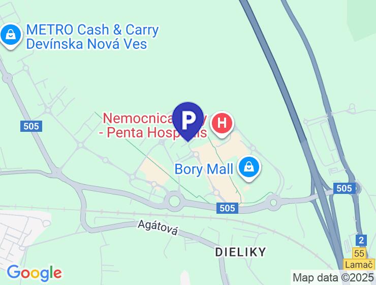 Vonkajšie parkovacie státie na prenájom v Bory Promenáda
