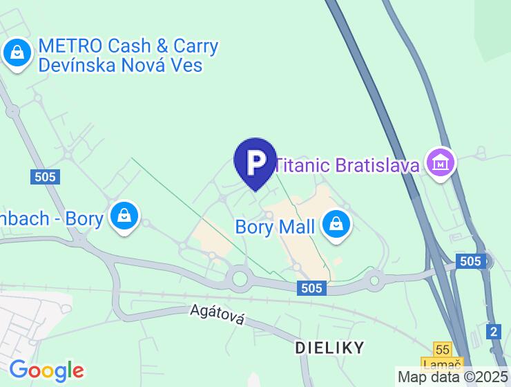 Vonkajšie parkovacie státie na prenájom v Bory Promenáda