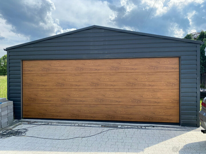 Predaj plechovej garáže 6x6 m s diaľkovým ovládaním