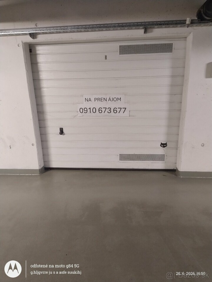 Prenájom garáže s elektrickou bránou a kamerovým systémom